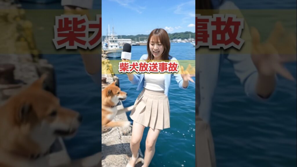 【放送事故】レポート中に柴犬乱入w女子アナブチギレ案件！
