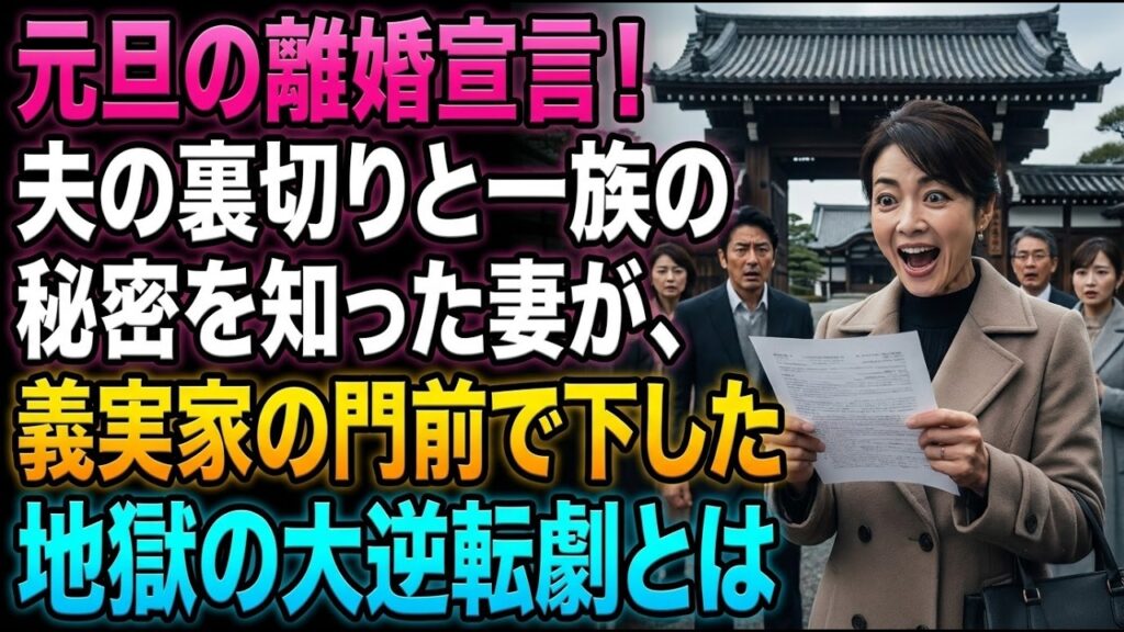 【衝撃の修羅場】元旦の離婚宣言!夫の裏切りと一族の秘密を知った妻が、義実家の門前で下した地獄の大逆転劇とは 【衝撃の修羅場】元旦の離婚宣言!夫の裏切りと一族の秘密を知った妻が、義実家の門前で下した地獄の大逆転劇とは