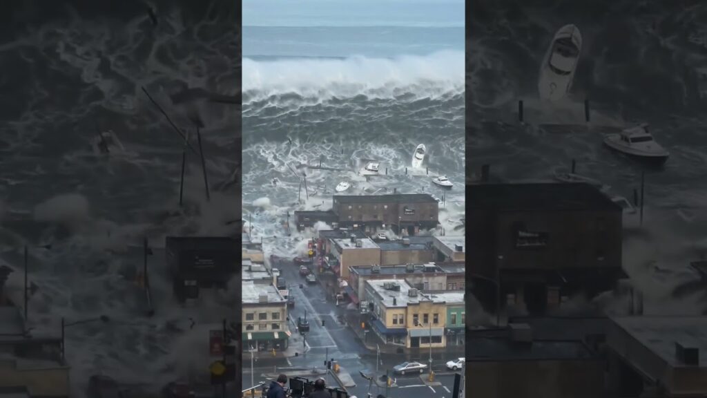 A Tsunami Hits the City 🌊💥 #BehindTheScenes #MovieMagic #Tsunami #DisasterMovie #Hollywood #shorts