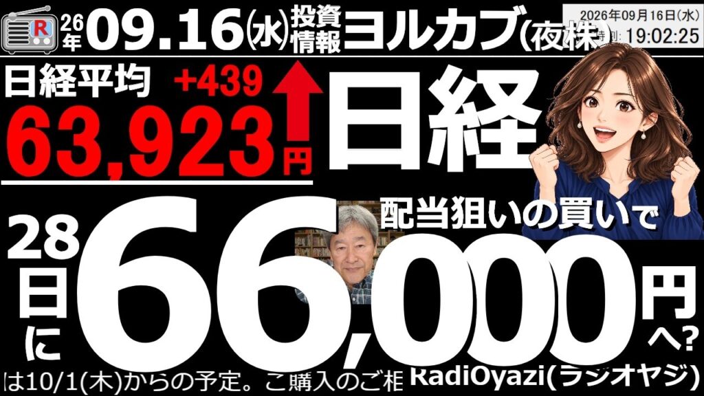 【ヨル株！(投資情報)】日経平均は小幅に反発。2配当の権利付最終売買日(28日)まで買いが続き、日経は66,000円付近まで反発するか可能性あり。ただ、いぜんとして日経のチャートは弱く下落警戒が続く。