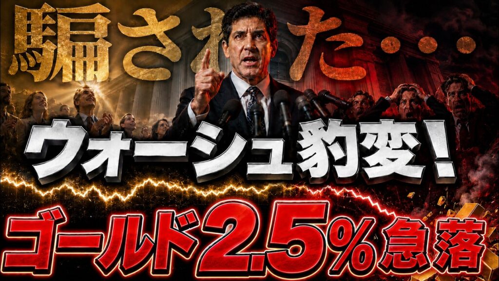 【ゴールド大暴落】FRB議長、ウォーシュの一言で動いたゴールド！今後、金価格は下がり続けるのか？