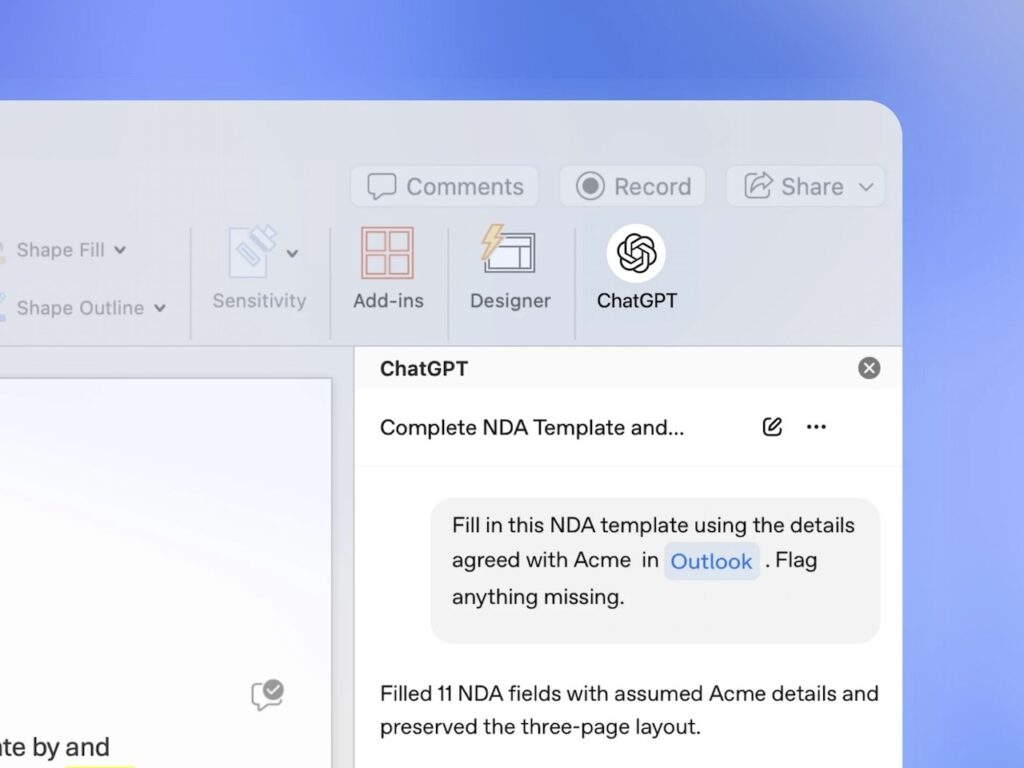 ChatGPTがWordに対応　ラフなメモ→しっかりした文章に校正 - CNET Japan