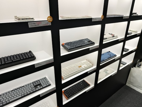 Keychronのキーボードがブース内に多数展示されていた。同社製品はオフィス作業や日常用途を意識した質実剛健な製品が多い印象を持つ