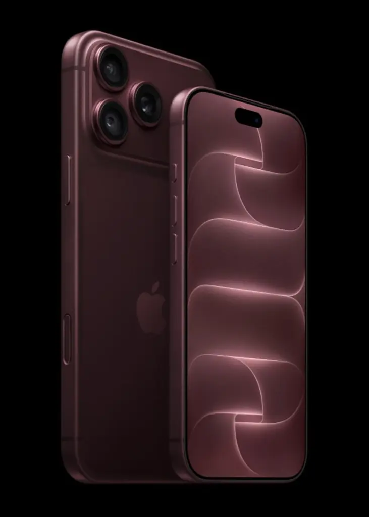 iPhone 18 Pro Max、電池容量が制限されていることが判明。発送用の放電機能をAppleが案内 – すまほん!! バーガンディのiPhone 18 Pro(前面)とiPhone 18 Pro Max(背面)