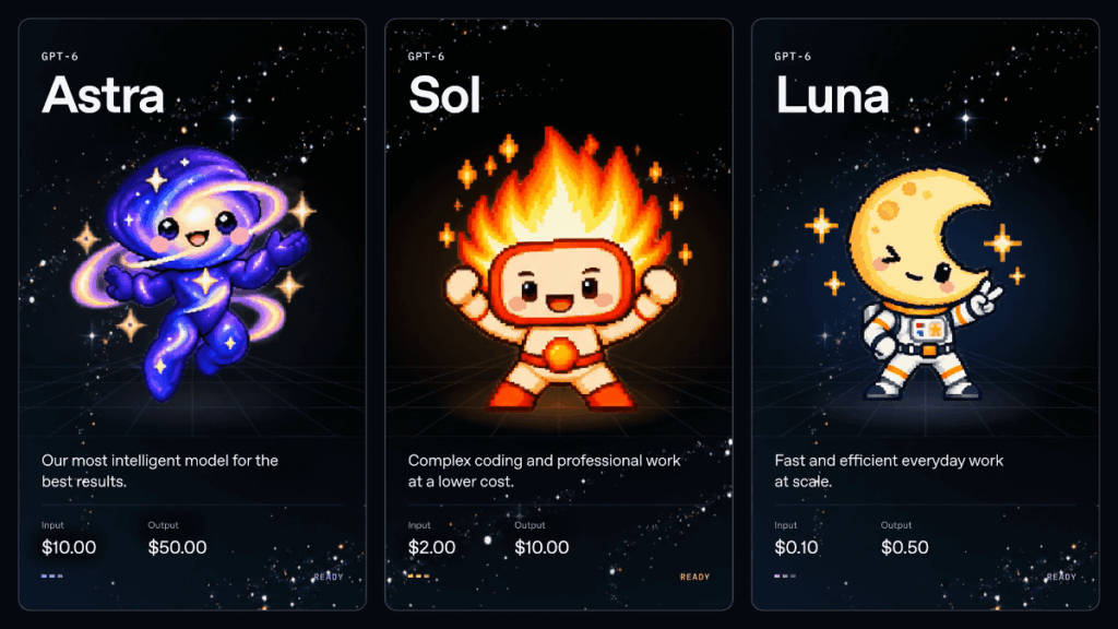 「GPT-6 Sol」と「GPT-6 Luna」が登場、API料金は前世代の半額でコスト効率が大幅に向上 - GIGAZINE