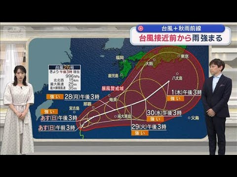 秋雨前線＋台風　接近前から雨強まる　新たな災害に警戒【スーパーJチャンネル】(2026年9月26日)
