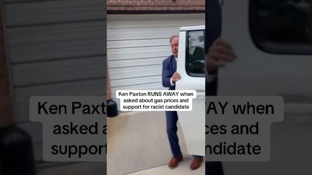 Ken Paxton RUNS AWAY when asked about gas prices and support for racist candidate
