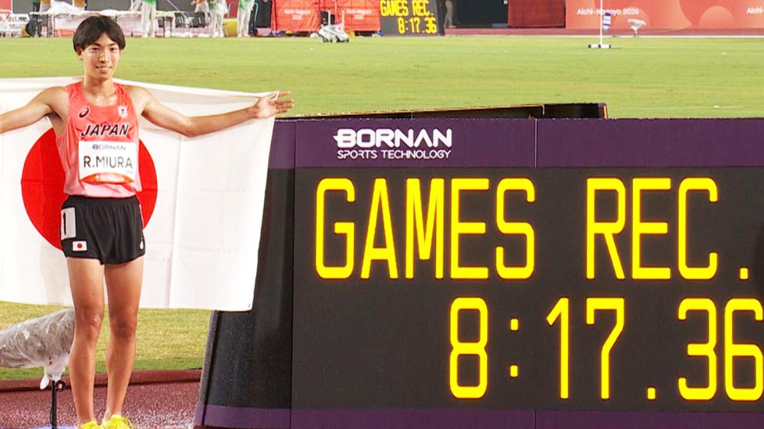 男子3000m障害、三浦龍司が8分17秒36の大会新で堂々の金メダル ！ 日本勢28年ぶりの快挙　青木涼真は銀メダルで日本勢ワンツーフィニッシュ【アジア大会】（TBS NEWS DIG Powered by JNN）