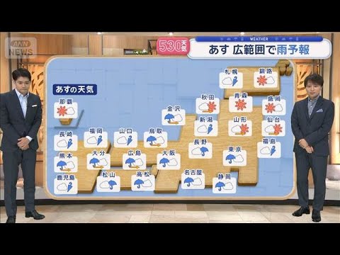 【全国の天気】台風26号　前線刺激あす大雨注意　気温上がらず10月並み【スーパーJチャンネル】(2026年9月28日)