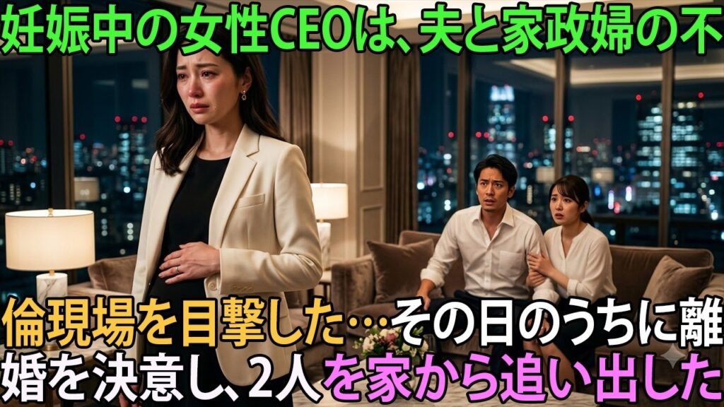妊娠中の女性CEOが夫と家政婦の不倫現場を目撃その日のうちに離婚宣言！「2人とも今すぐ出て行って！」夫は絶句…| 感動する話 | スカッとする話