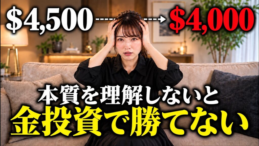 金(ゴールド)投資で勝ち続けるには、本質を理解しないといけません。なぜ4100ドル台へ大幅下落したのか?その理由を解説しました。 金(ゴールド)投資で勝ち続けるには、本質を理解しないといけません。なぜ4100ドル台へ大幅下落したのか?その理由を解説しました。