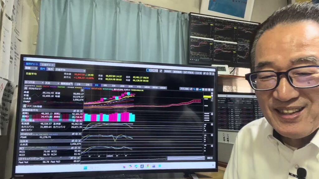 9月30日(水)9月末の日経平均は1272円高の66753円と終値で75日線を上回り、月足も陽線で引けた。TOPIXも75日線を上回り、ともに一目雲上乗せで引けた。 9月30日(水)9月末の日経平均は1272円高の66753円と終値で75日線を上回り、月足も陽線で引けた。TOPIXも75日線を上回り、ともに一目雲上乗せで引けた。