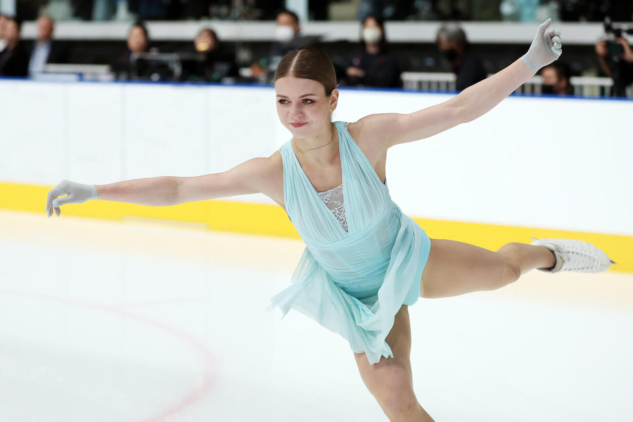 女子SPで華麗な演技を披露するアレクサンドラ・イグナトワ(撮影・宮地輝)
