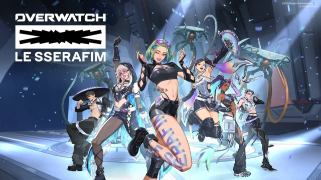 OVERWATCH × LE SSERAFIM コラボMVのビジュアル。キャラクターが並ぶ