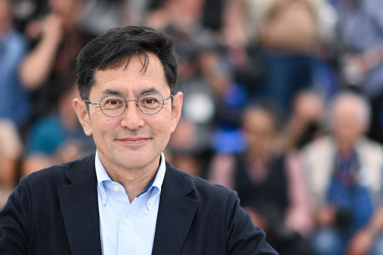 2024年カンヌ国際映画祭に参加した宮崎吾朗。スタジオジブリは「名誉パルムドール」を受賞した。クレジット：Marechal Aurore／ABACA／共同通信イメージズ