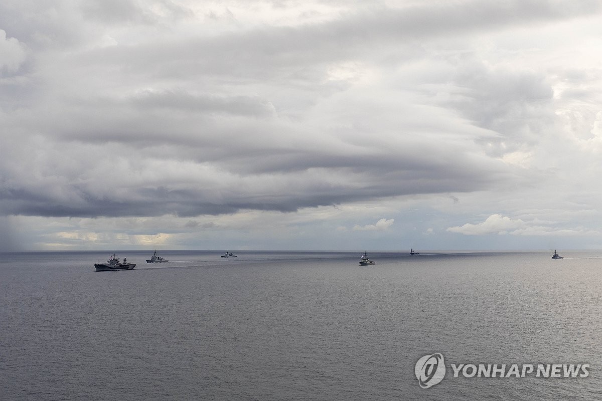 2025年9月、韓国南部の公海上で行われた「フリーダム・エッジ」（韓国軍合同参謀本部提供）＝（聯合ニュース）≪転載・転用禁止≫
