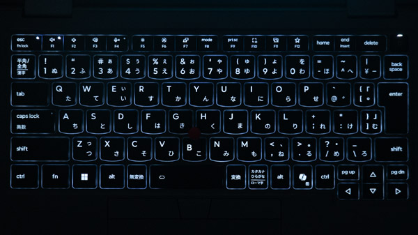 ThinkPad X1 2-in-1 Gen 11 Aura Editionのキーボードバックライト