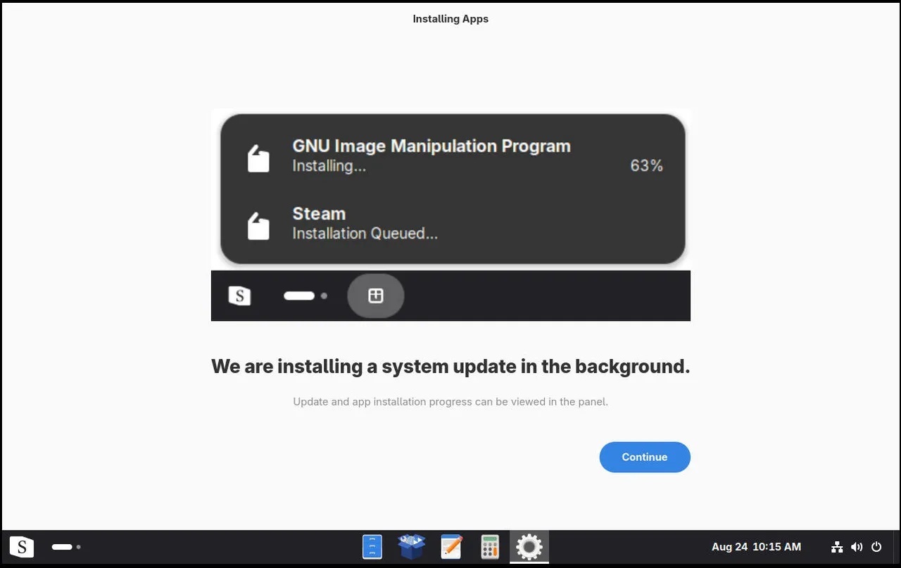 奇抜な点はないアトミックアップデートの画面だ（提供：Jack Wallen/ZDNET）