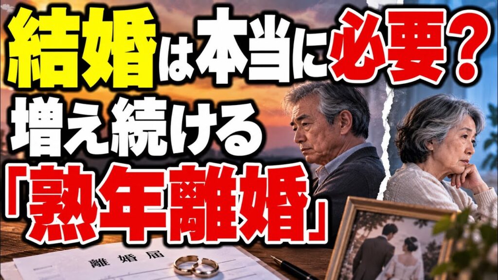 結婚は本当に必要か?世界で増え続ける熟年離婚のリアル 結婚は本当に必要か?世界で増え続ける熟年離婚のリアル