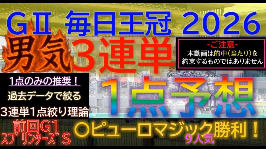 ⭐宝塚記念2026で３連複１点的中！【男気1点】毎日王冠2026～究極3連単1点絞り理論 #競馬 #競馬予想 #毎日王冠 #毎日王冠2026 #毎日王冠予想 #京都大賞典 #リアライズシリウス