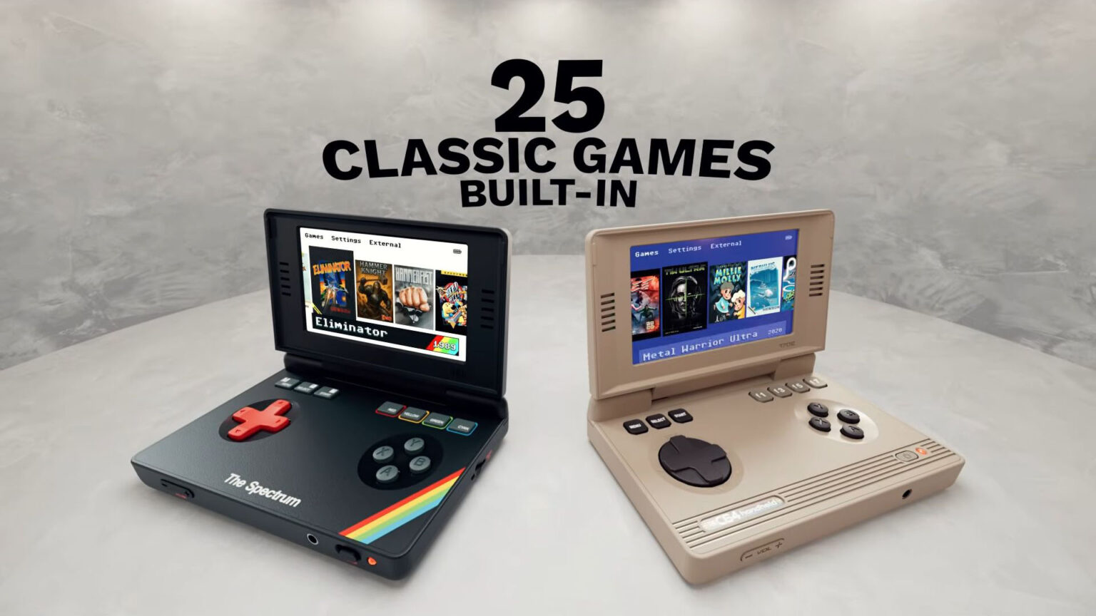 懐かしのパソコンを携帯ゲーム機風にアレンジ。25本のゲームを遊べる「C64 Handheld」「Spectrum Handheld」の発売が延期に