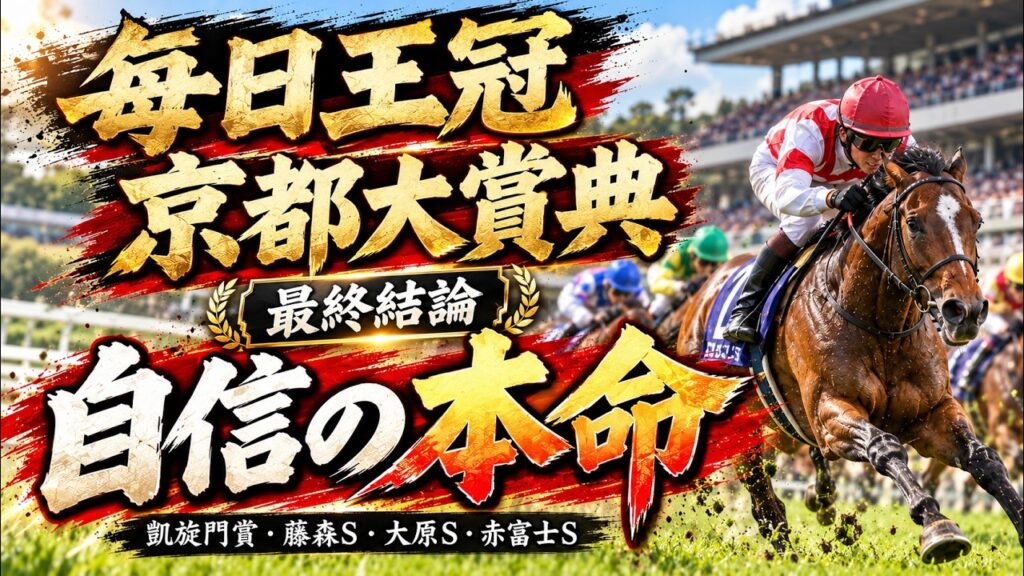 【毎日王冠2026】すぐ見て!最終結論!〇〇一択!突き抜けろ!【京都大賞典2026】【凱旋門賞2026】【競馬予想】 【毎日王冠2026】すぐ見て!最終結論!〇〇一択!突き抜けろ!【京都大賞典2026】【凱旋門賞2026】【競馬予想】