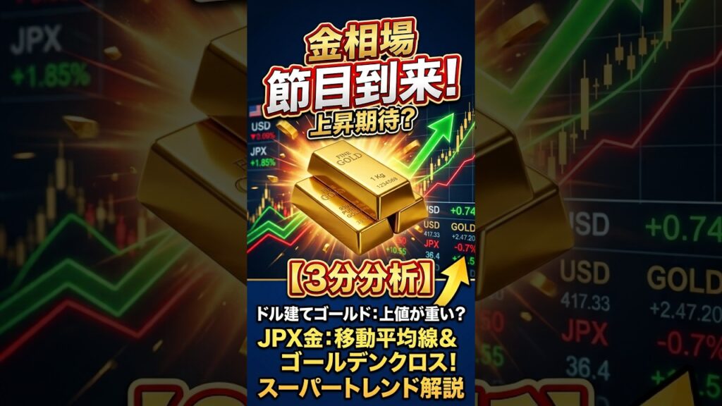 【金相場】ここを抜けたら上昇！？ドル建て・円建て金のポイントをサクッと解説