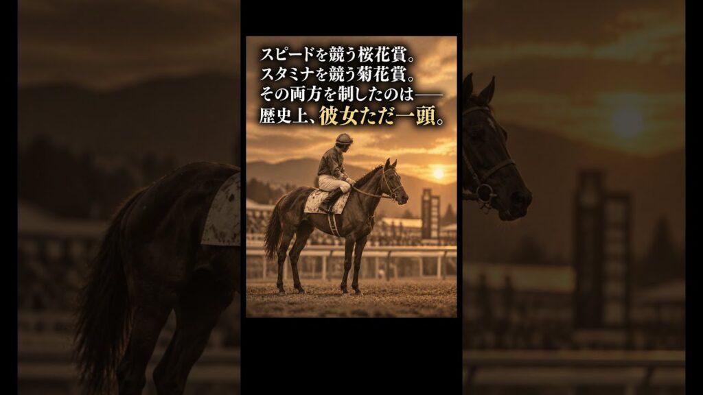 桜花賞と菊花賞を制した、歴史上ただ一頭の牝馬