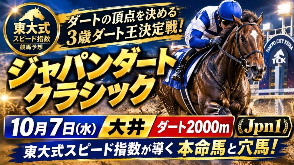 【ジャパンダートクラシック２０２６】東大式スピード指数による競馬予想