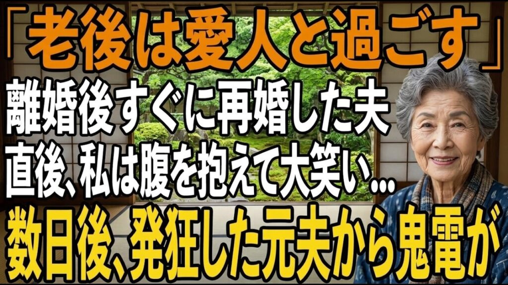 「老後は愛人と過ごすから」夫の突然の絶縁宣言に笑顔で答えた私。離婚後すぐに再婚した夫「なんでお前平気なんだ？」私「だってその女は」→直後、夫はみるみる青ざめて【シニアライフ】【60代以上の方へ】