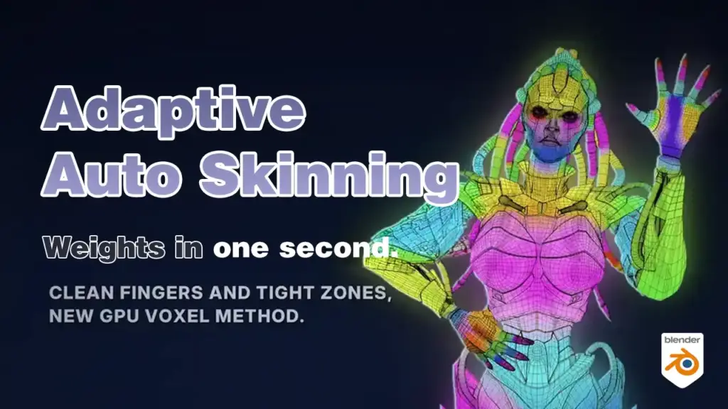 Blenderで体と服を約1秒で一括スキニング！ボクセル方式の自動ウェイトアドオン「Adaptive Auto Skinning」 | CGinterest