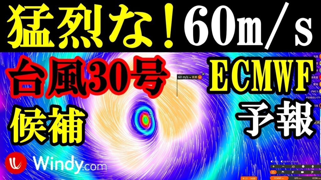 【最大風速60m/sの猛烈な勢力へ発達するECMWF予報】つぎの台風30号2026たまご候補の発生予測と進路予想