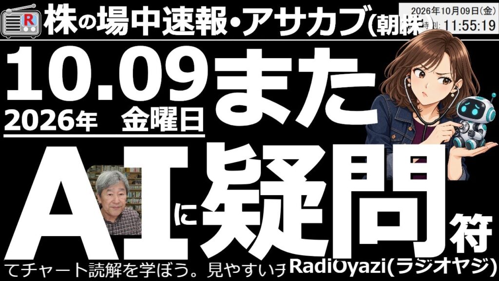 【朝株！(投資情報)】日経平均は続落も、68,000円接近では買いが入っている。このあと日経は、25MAに接近するレベルまで下落する可能性あり。25MAから反発できないと、年内の高値更新が難しくなる。