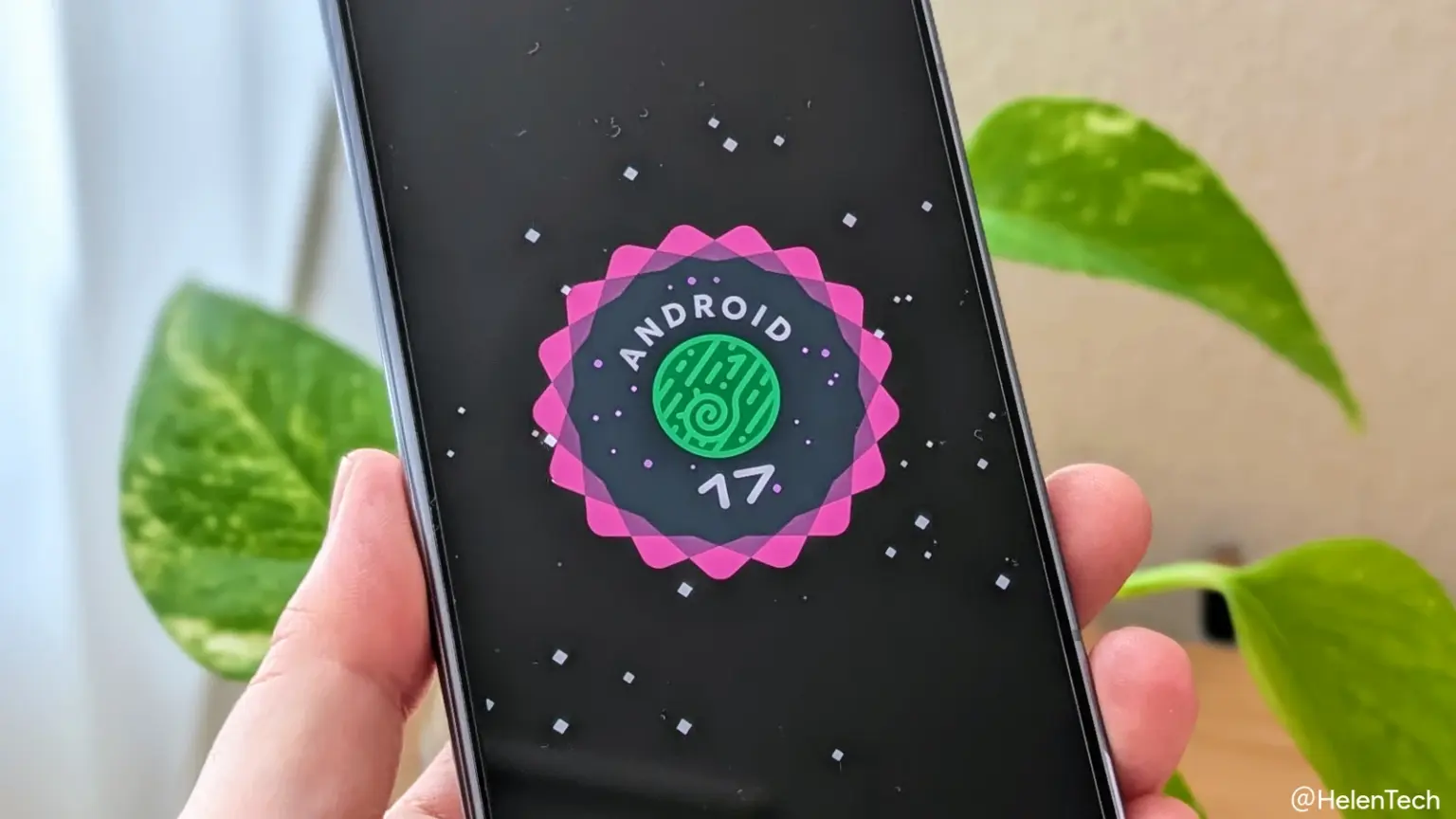 Google Pixel で Android 17 のイースターエッグを表示している様子