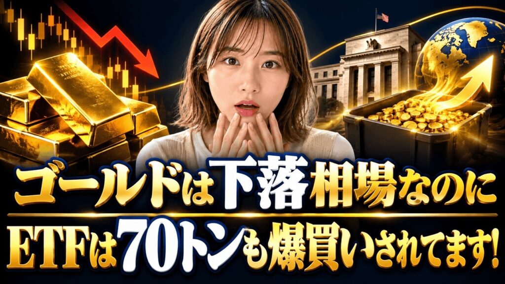 【金投資】ゴールド下落なのにETFは70トン爆買い！？下落相場の裏にある「買いの正体」とCPI発表で流れが変わる分岐点を徹底解説します！