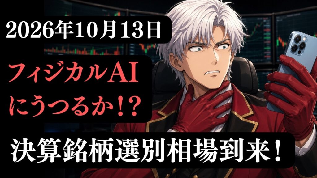 10月13日　日経平均株価ライブ｜安川電機好決算！フィジカルAIどうなる？！マイクロン下落でキオクシアは底止まるか！？