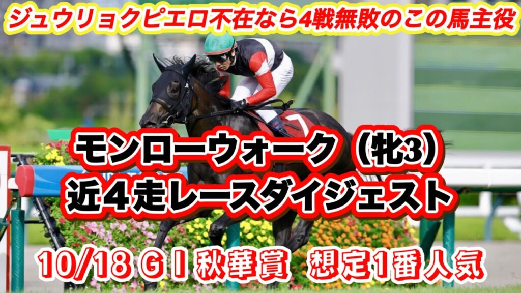 【モンローウォーク】GI秋華賞想定1番人気！4戦無敗の歴史的名牝候補✨近4走レースダイジェスト