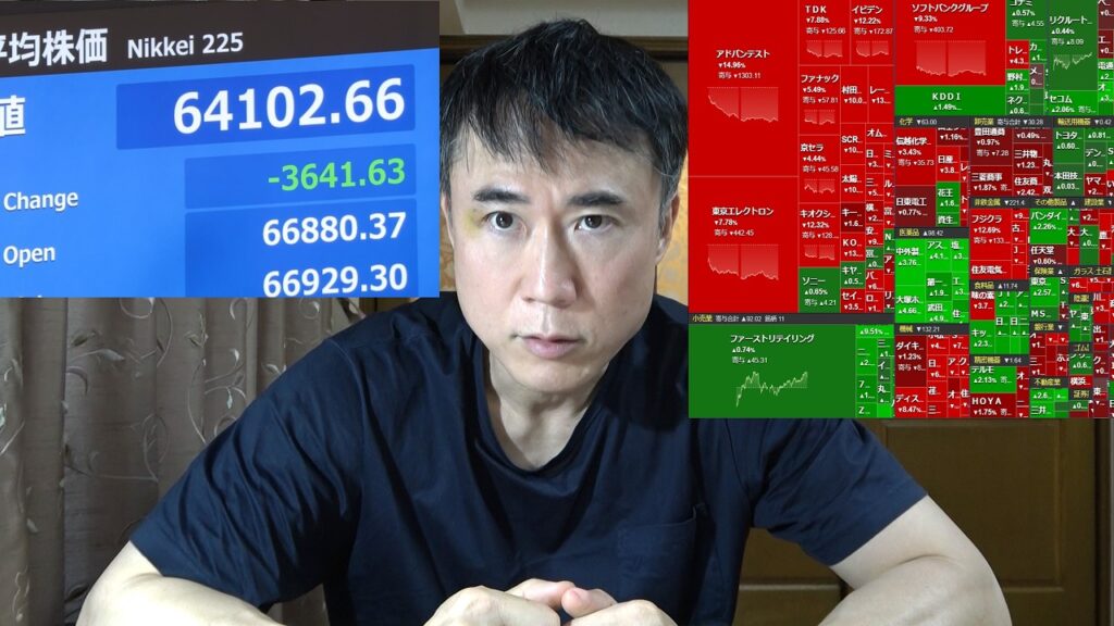 【速報】日経平均株価急落！一時3600円以上値下がり！アメリカCPIが予想を上回りFRB金利引き上げに警戒感
