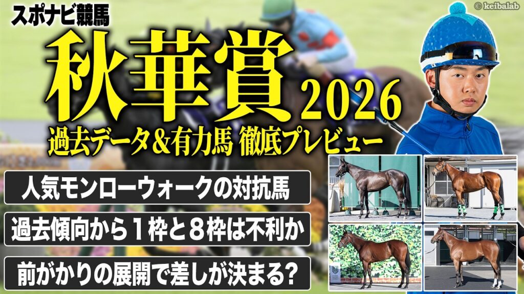 【秋華賞2026】過去データからレースの傾向と展開を予想！差し巧者に妙味あり？モンローウォーク ドリームコア マスターソアラ ギャラボーグ エンネ カナルサンマルタン【レース展望／スポナビ競馬】
