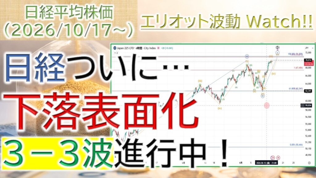 日経平均先物-1800円|ついに下落トレンド表面化【日経平均株価(2026.10.17~)】 日経平均先物-1800円|ついに下落トレンド表面化【日経平均株価(2026.10.17~)】