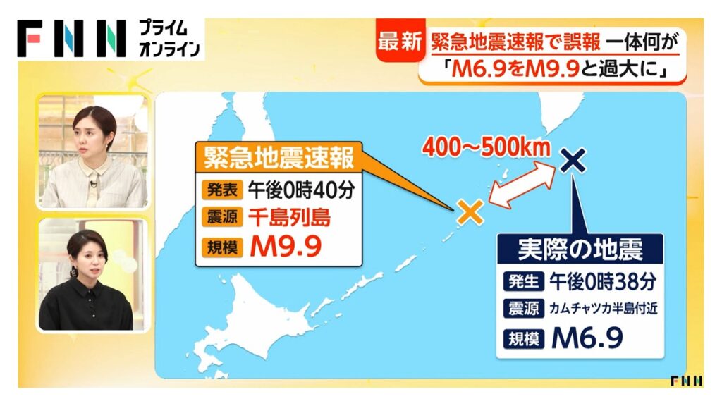 緊急地震速報で誤報 観測地点との関連は 気象庁「千島列島は精度落ちる」 M6.9をM9.9と過大推定 サイバー攻撃なし(2026年10月17日) 緊急地震速報で誤報 観測地点との関連は 気象庁「千島列島は精度落ちる」 M6.9をM9.9と過大推定 サイバー攻撃なし(2026年10月17日)