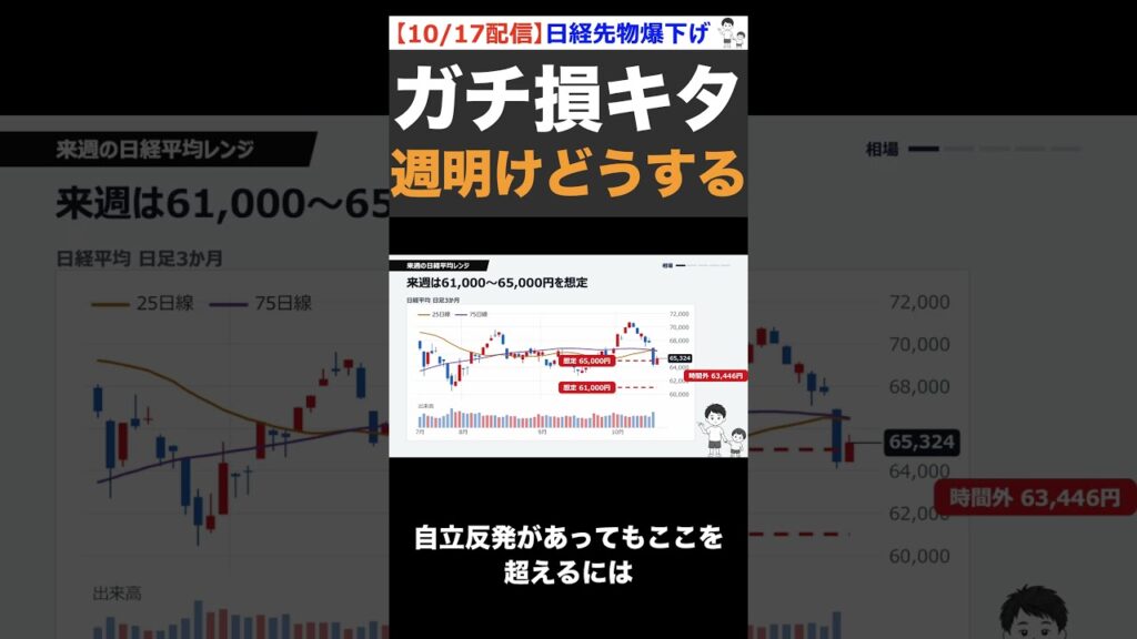 【日経急落】月曜ヤバいです。歴代3位の下げ幅から、さらに急落来る。暴落に備えよ！ #shorts ver2