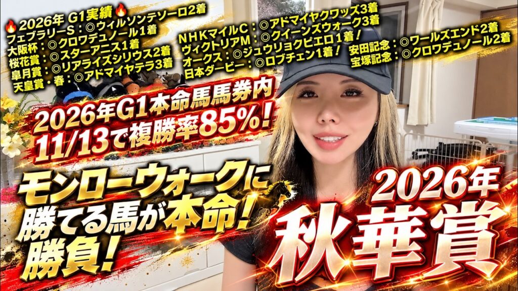 【2026秋華賞】モンローウォークを倒すのはコノ馬！実は同じくらい信頼できる馬がもう1頭いる！【星野るり】】#秋華賞 #秋華賞2026 #競馬予想 #モンローウォーク #G1予想