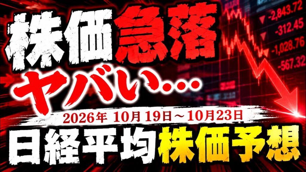 今週の日経平均株価予想（2026年10月19日～10月23日）週明け下落もそこから急反発へ☺️