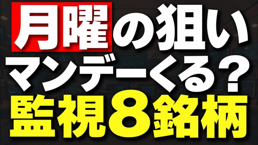 【月曜の狙い】日経先物は64,000円割れ。監視8銘柄はこれです。