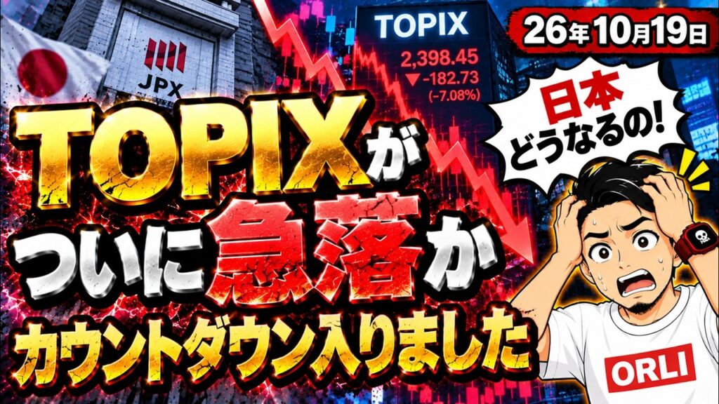 東証株価指数TOPIXがついに急落か！日経平均株価との相関性