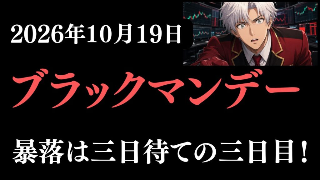 10月19日　日経平均株価ライブ｜ブラックマンデー？それとも…暴落三日目の朝。信用不安どうなる！
