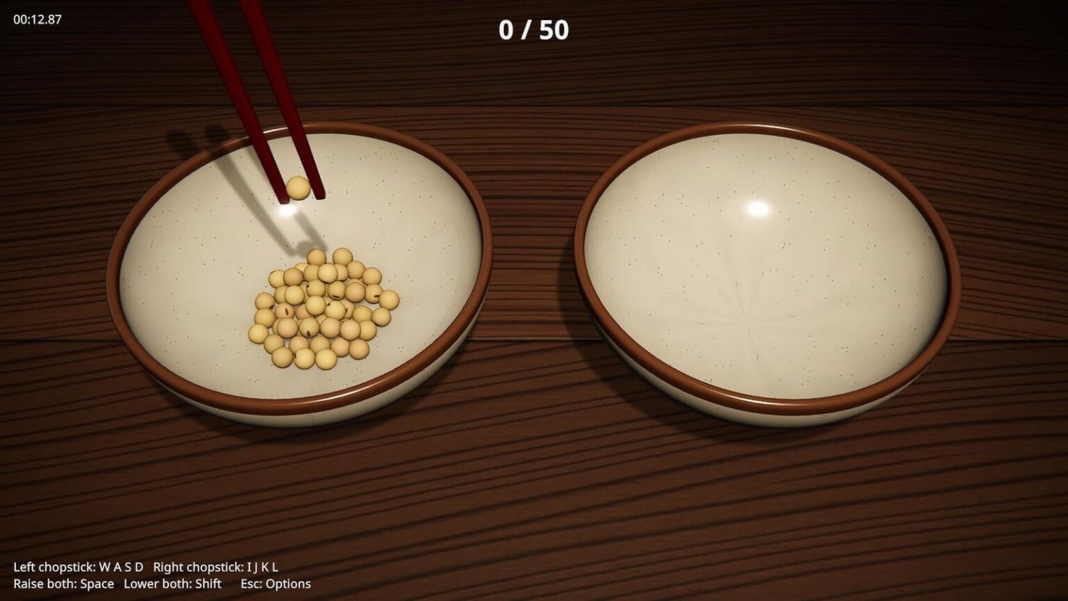 最大4人マルチ対応・物理演算“豆つかみ”ゲーム『Chopstick Simulator』Steamにてお披露目。つまめない豆とひたすら格闘、箸さばき1000本ノック - AUTOMATON