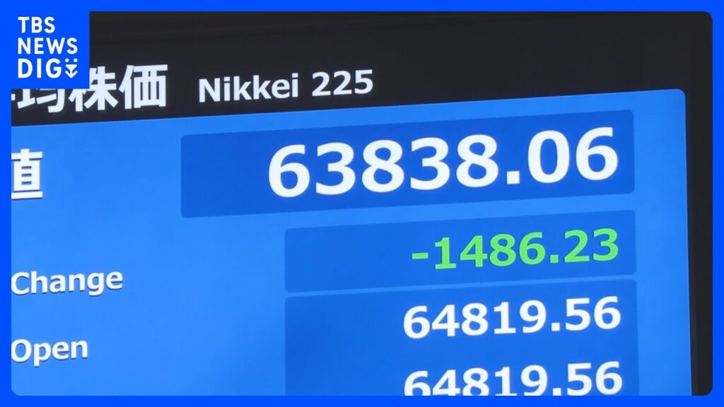 日経平均、一時1400円超値下がり　半導体関連中心に売り注文　AI関連の新興企業の収益性への懸念から　｜TBS NEWS DIG