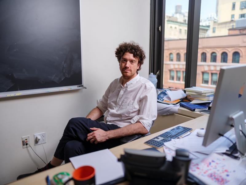 SEPTEMBER 11, 2026 : Australian mathematician Tristan Buckmaster, who is a Professor of Mathematics, Courant Institute of Mathematical Sciences, New York University, poses for a portrait in his office in Manhattan on September 11, 2026. Dr. Buckmaster and the mathematician Levent Alpöge, who have been working on